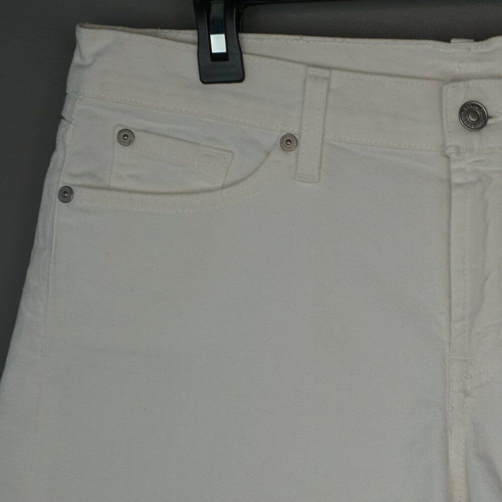 7 for All Mankind Mid Rise Rolled Cuffed Shorts in White Size 31 New - Picture 3 of 12